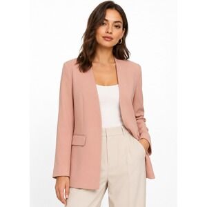 H&M Edition Womens XL Pink Collarless Blazer Open Front Jacket New With Tags